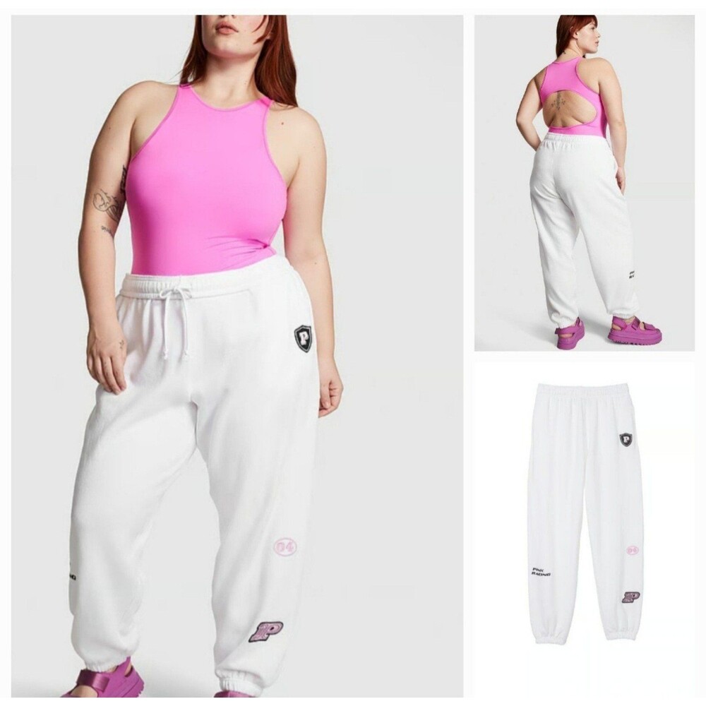VS PINK CAMPUS PANTS RACING NASCAR SWEATS xl white